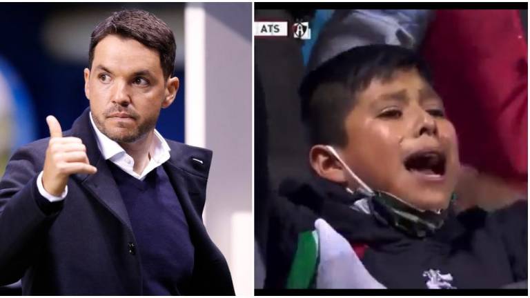 VIDEO: Niño aficionado del Puebla conmueve a la plantilla por llorar en pleno partido