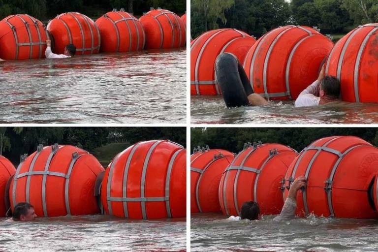 Muro fronterizo con boyas en río Bravo es ‘publicidad politiquera’, afirma AMLO
