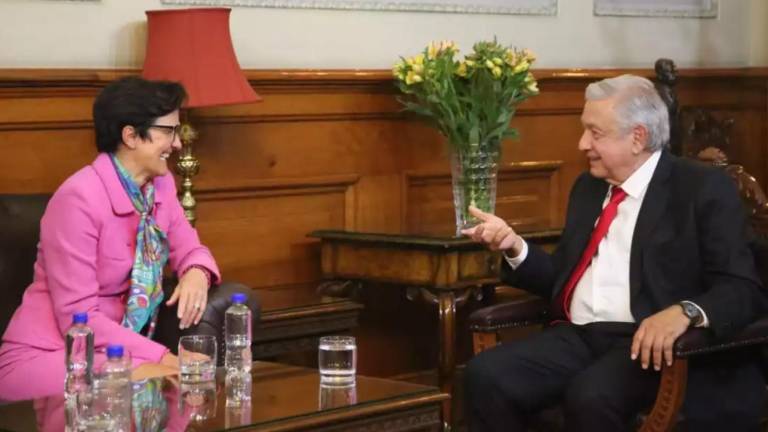 Jane Fraser, directora de Citigroup, en un encuentro con el Presidente Andrés Manuel López Obrador.