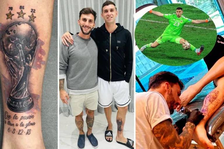 ‘Dibu’ Martínez se tatúa el trofeo de la FIFA tras ganar la Copa del Mundo