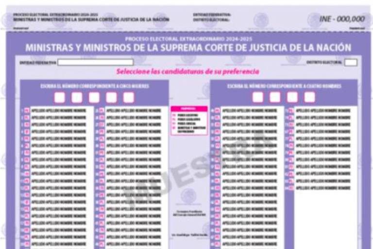 INE aprueba los diseños de boletas que se utilizarán en elección judicial