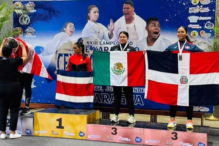 Brilla sinaloense Lizeth Santos en el Campeonato Centroamericano y del Caribe de Karate Do en Nicaragua