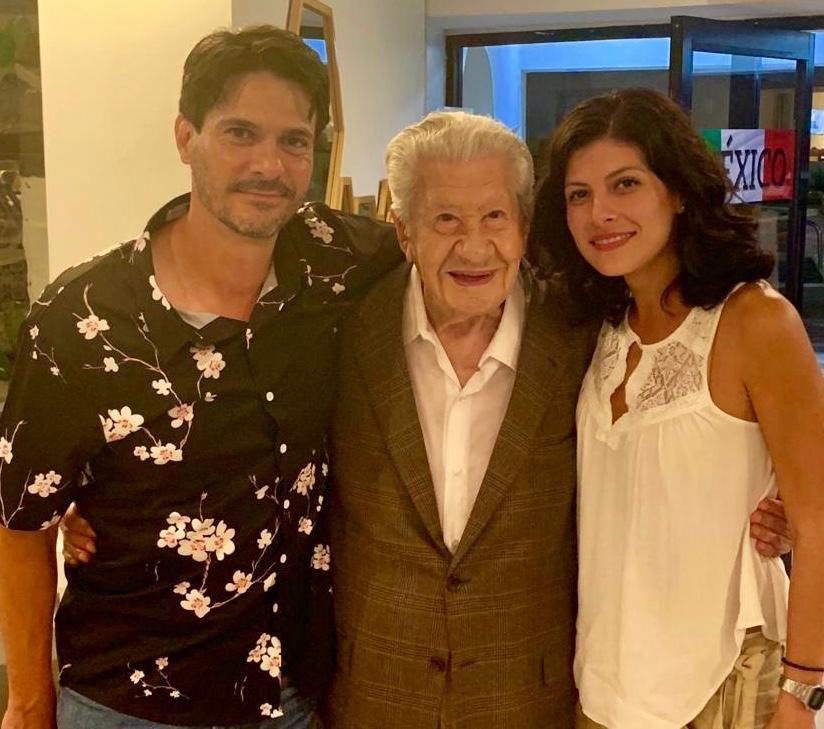 $!Alan Jonsson Gavica, Leticia Fabián e Ignacio López Tarso el día que terminaron la filmación del cortometraje.