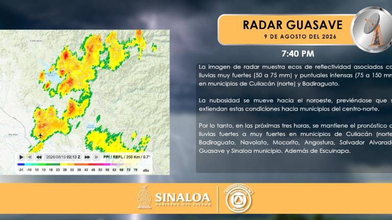 Se prevé que las condiciones de lluvia se extiendan hacia municipios del centro-norte del estado.