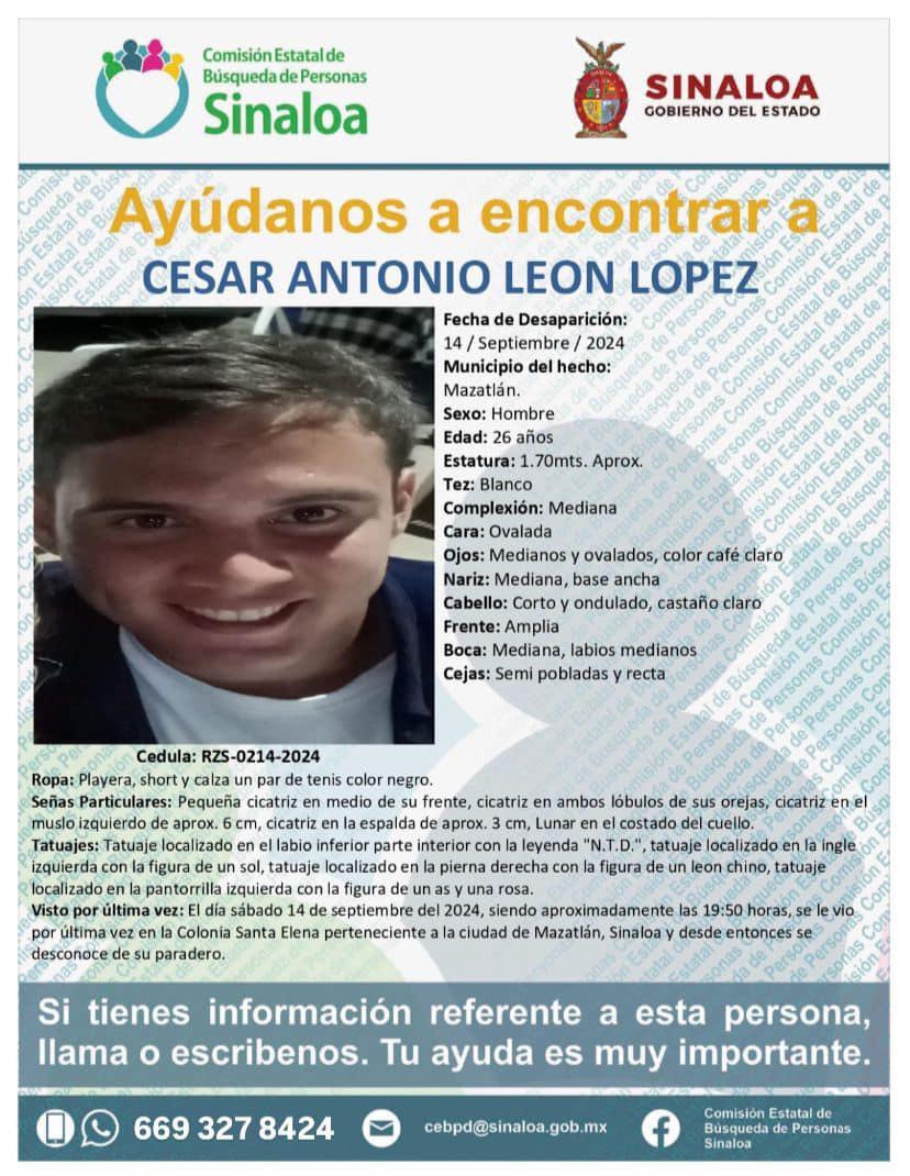 $!Reportan desaparición de al menos 15 hombres y 2 mujeres en Mazatlán