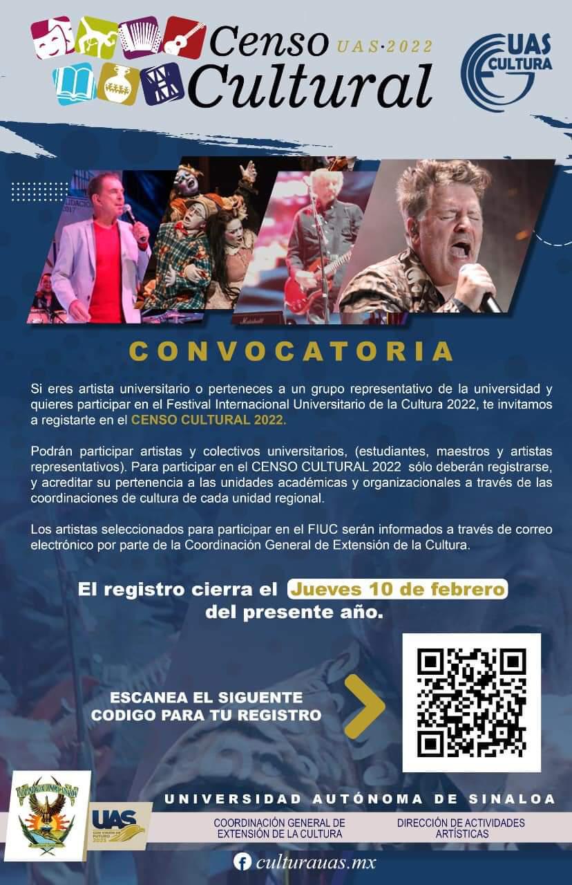 $!Llaman a artistas universitarios a participar en el Censo Cultural UAS 2022