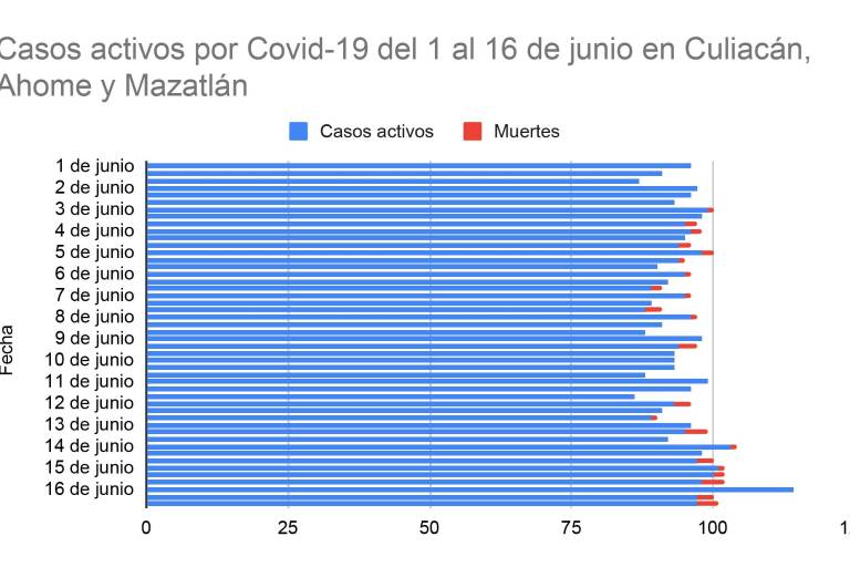 Aunque Culiacán es donde hay más contagios por Covid-19 durante junio, en Mazatlán es donde hay más decesos