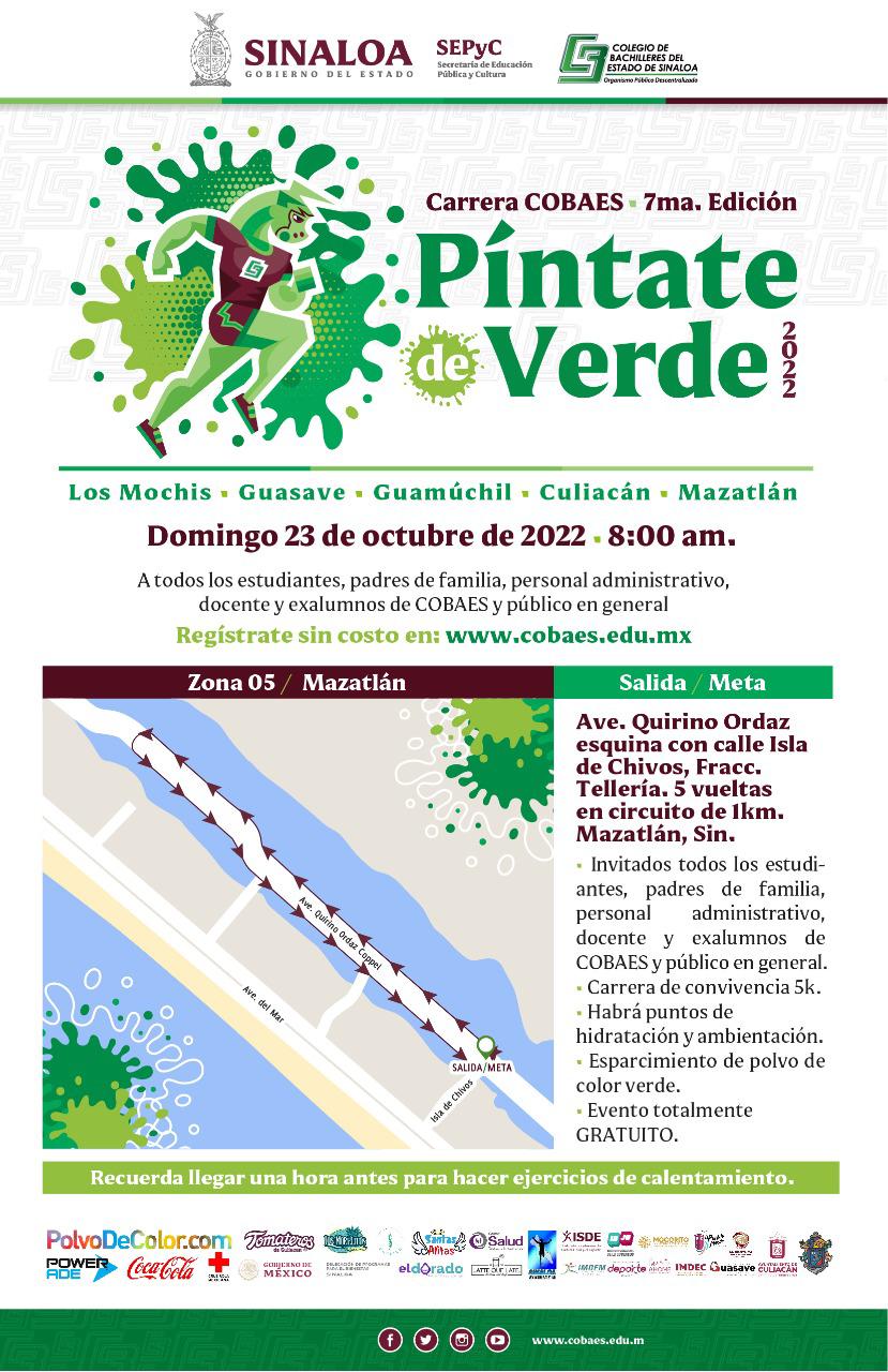 $!COBAES invita a correr en la carrera ‘Píntate de Verde 2022’