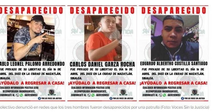 Denuncian la privación ilegal de tres jóvenes en Mazatlán; acusan a policías municipales y a grupo armado