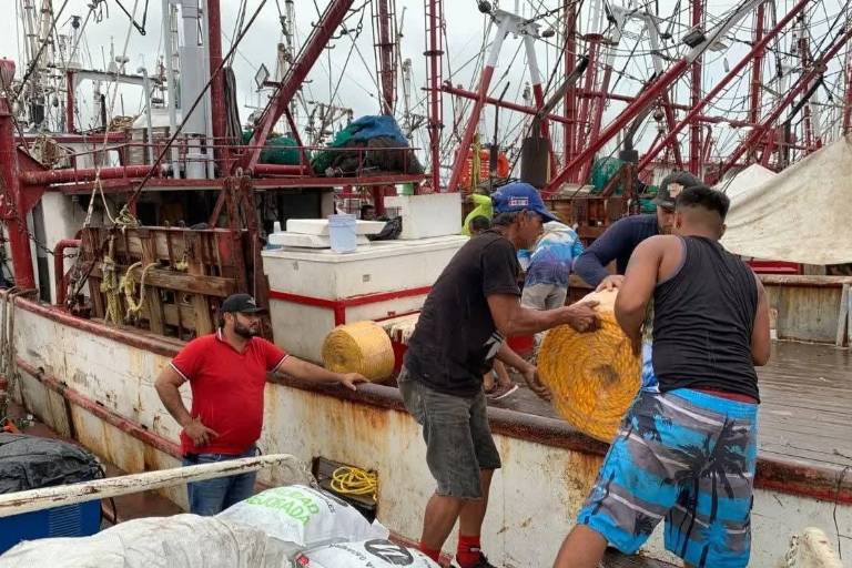‘Ponchados’ y con poco camarón regresan camaroneros a dos días de iniciadas las capturas