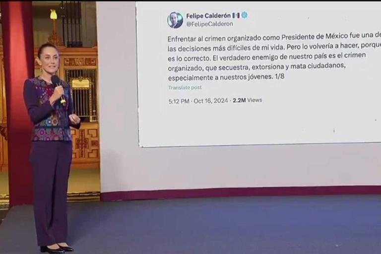 Calderón debería pedir perdón dice Sheinbaum por nombrar a García Luna como Secretario de Seguridad
