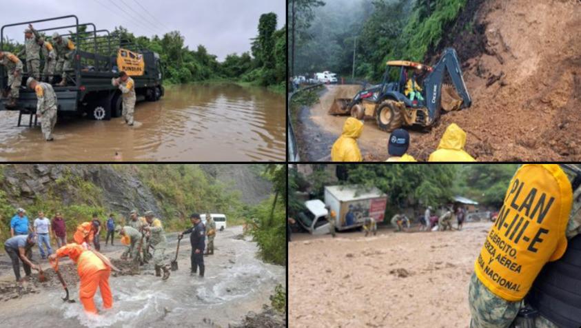 $!En México, 37 muertos por lluvias; ‘a nadie dejaremos desamparado’: Sheinbaum; Nahle minimiza tragedia