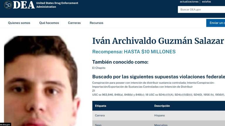 En la lista negra de la DEA quedó Iván Archivaldo Guzmán Salazar, hijo mayor de “El Chapo”, así como sus lugartenientes.