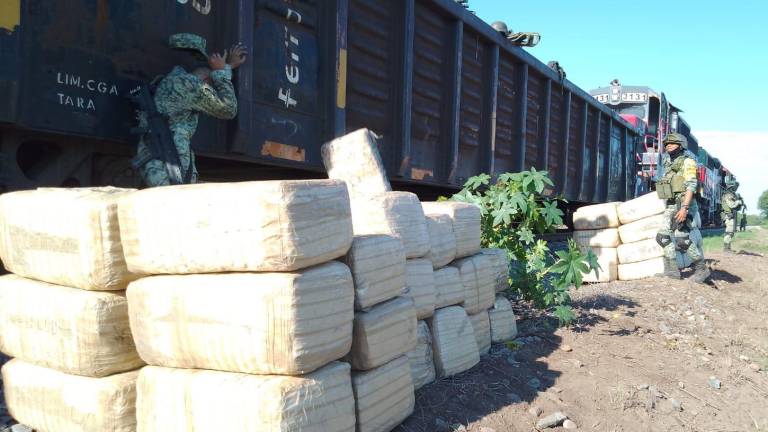 Fueron 1.5 toneladas de mariguana las aseguradas en vagón del tren en Culiacán