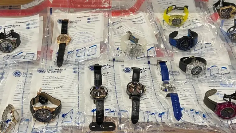 El juez federal Andrew G. Schopler ordenó confiscar de más de cinco millones de dólares en relojes de lujo, joyas, vehículos y dinero en efectivo incautados durante la investigación.