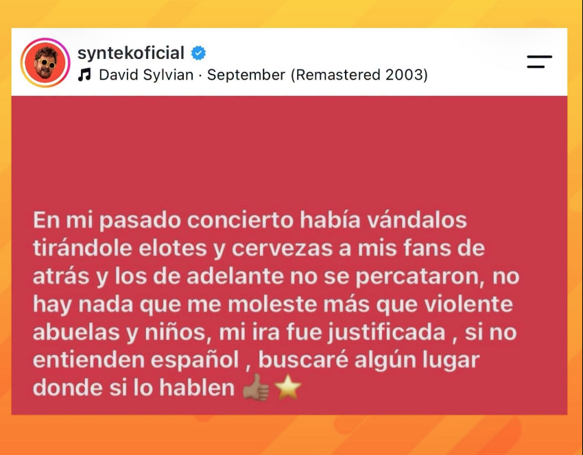 $!Anuncia Aleks Syntek que podría irse de México, tras polémica en su concierto