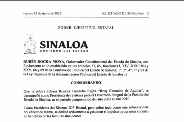 Acuerdan nombrar ‘Rosy Camacho’ al Instituto Sinaloense de Cancerología