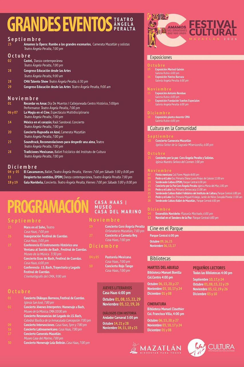 $!El Teatro Ángela Peralta será una de las principales sedes del Festival Cultural Mazatlán 2026.