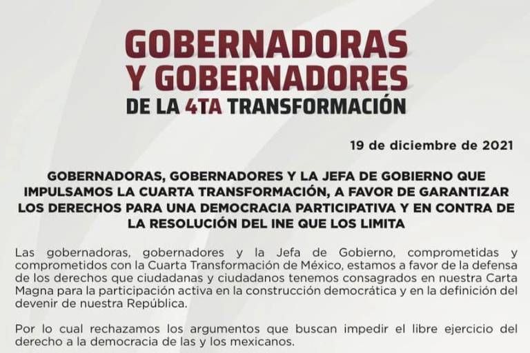 Rocha Moya se suma a defensa de la consulta de revocación de mandato