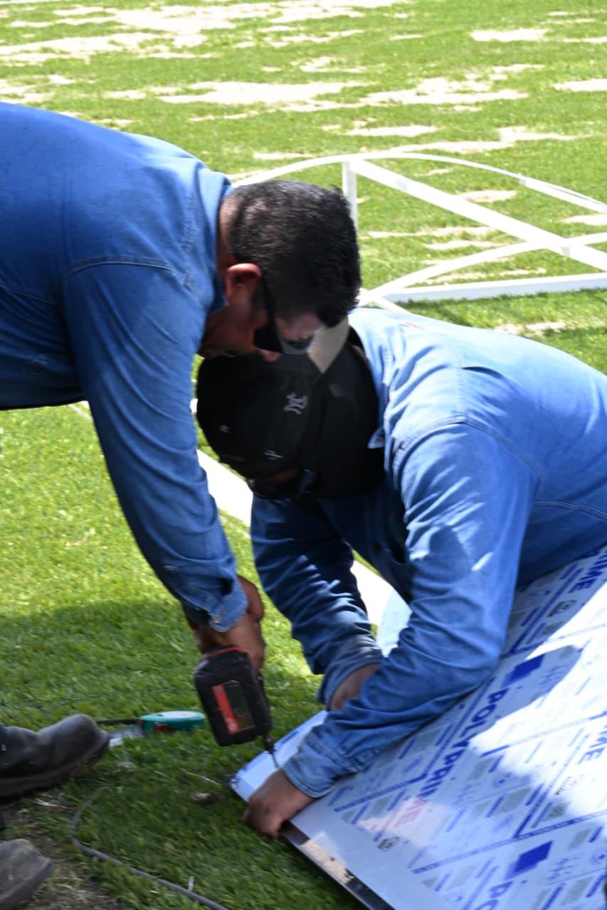 $!Lomas del Ébano se renueva: cancha de futbol entra en fase final de rehabilitación