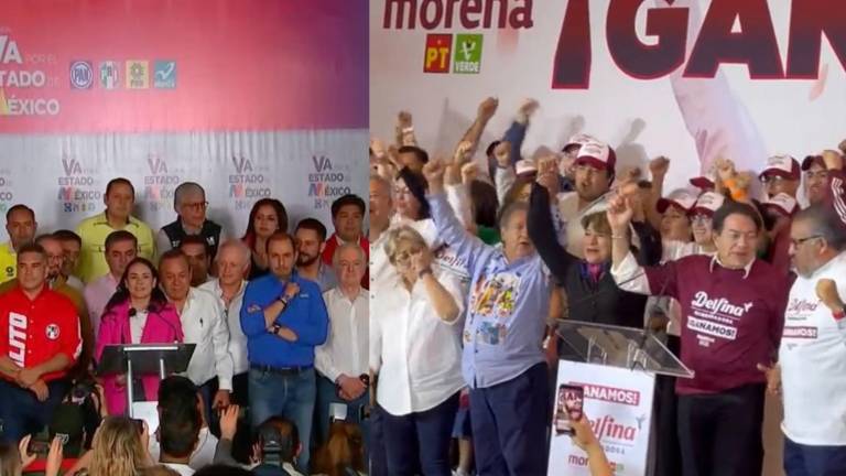 En el Estado de México, las candidatas Alejandra del Moral y Delfina Gómez se dijeron ganadoras cada una por su lado, de la Gubernatura.