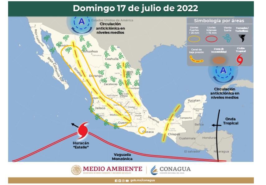 $!Se intensifica ‘Estelle’ en el Pacífico; se prevé que se convierta en huracán