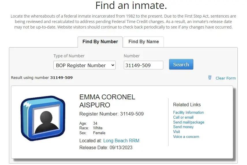 $!Emma Coronel, esposa de ‘El Chapo’, saldrá este miércoles de una prisión de EU