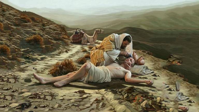 El buen samaritano símbolo de un corazón misericordioso.