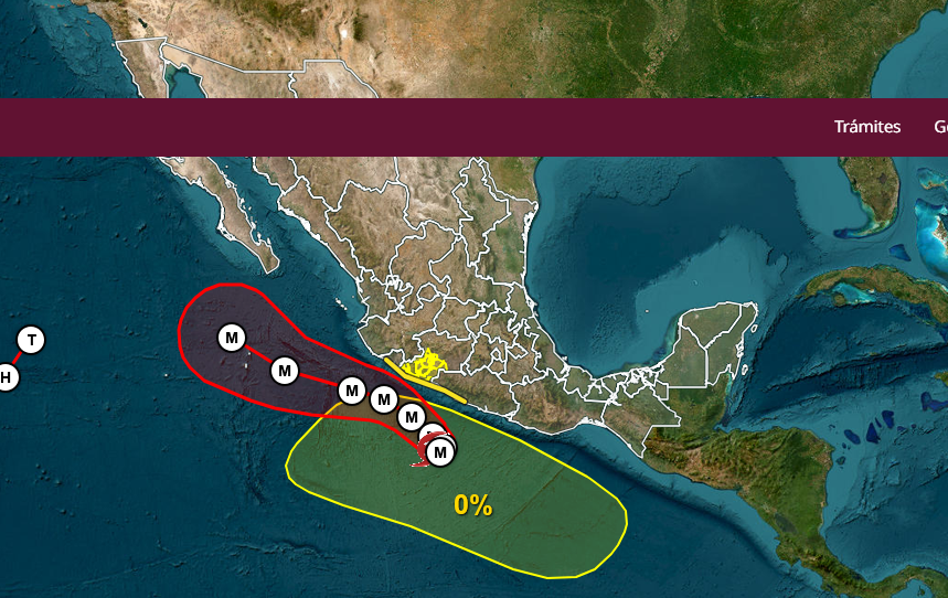 $!El huracán Polo se intensifica rápidamente y prevén que este martes alcance la categoría 5