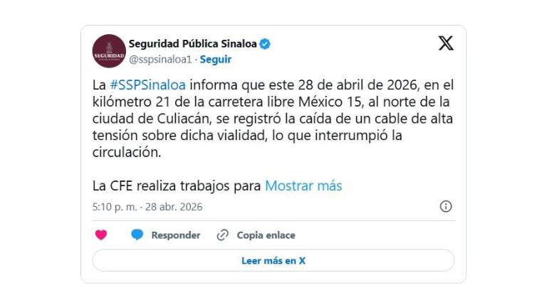 La Secretaría de Seguridad Pública del Estado (SSPE) confirmó que el incidente provocó la obstrucción de la rúa, a la altura del kilómetro 21.