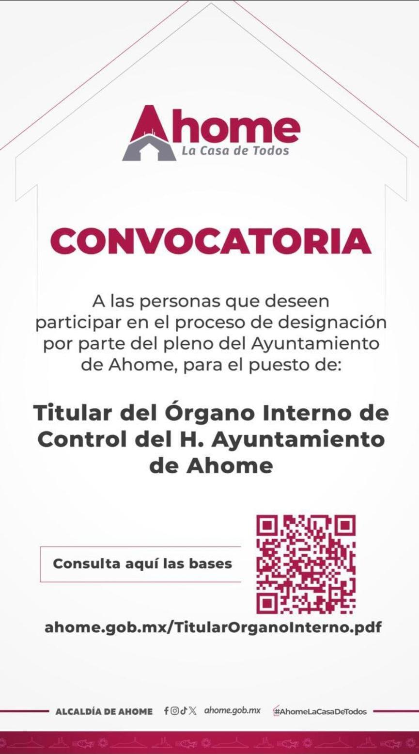 $!Abren convocatoria en búsqueda del nuevo titular del Órgano Interno de Control en Ahome
