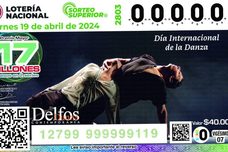Aparece Delfos Danza Contemporánea en los ‘Cachitos’ de la Lotería Nacional