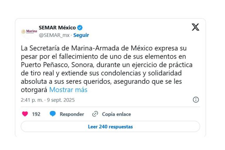 Muere capitán de SEMAR en práctica de tiro; fue relevado por contralmirante asesinado