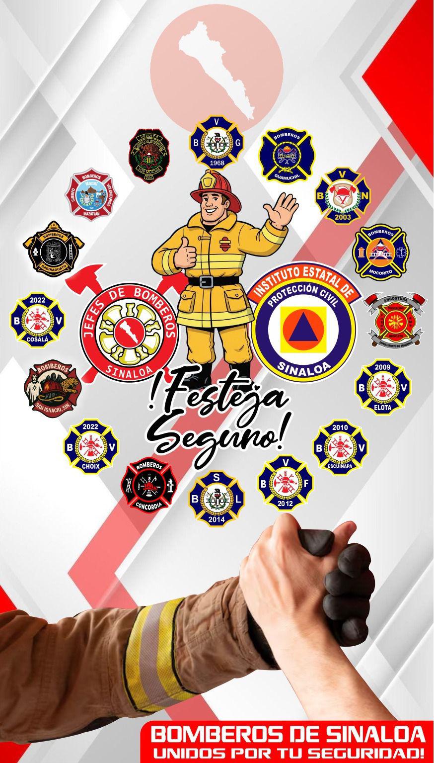 $!Cuerpos de Bomberos de Sinaloa impulsan la campaña ‘Festeja Seguro’ durante el Operativo Guadalupe-Reyes