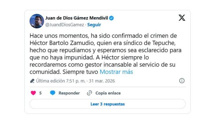 Gámez Mendívil confirmó la noche de este martes el asesinato de Héctor Bartolo Zamudio Ríos, Síndico de Tepuche.