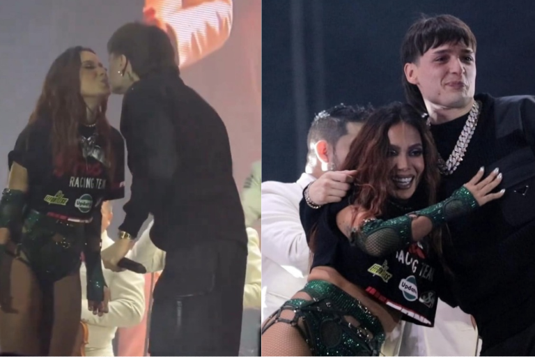 Sorprenden Peso Pluma y Anitta a sus fans con un beso en el Pa’l Norte 2024