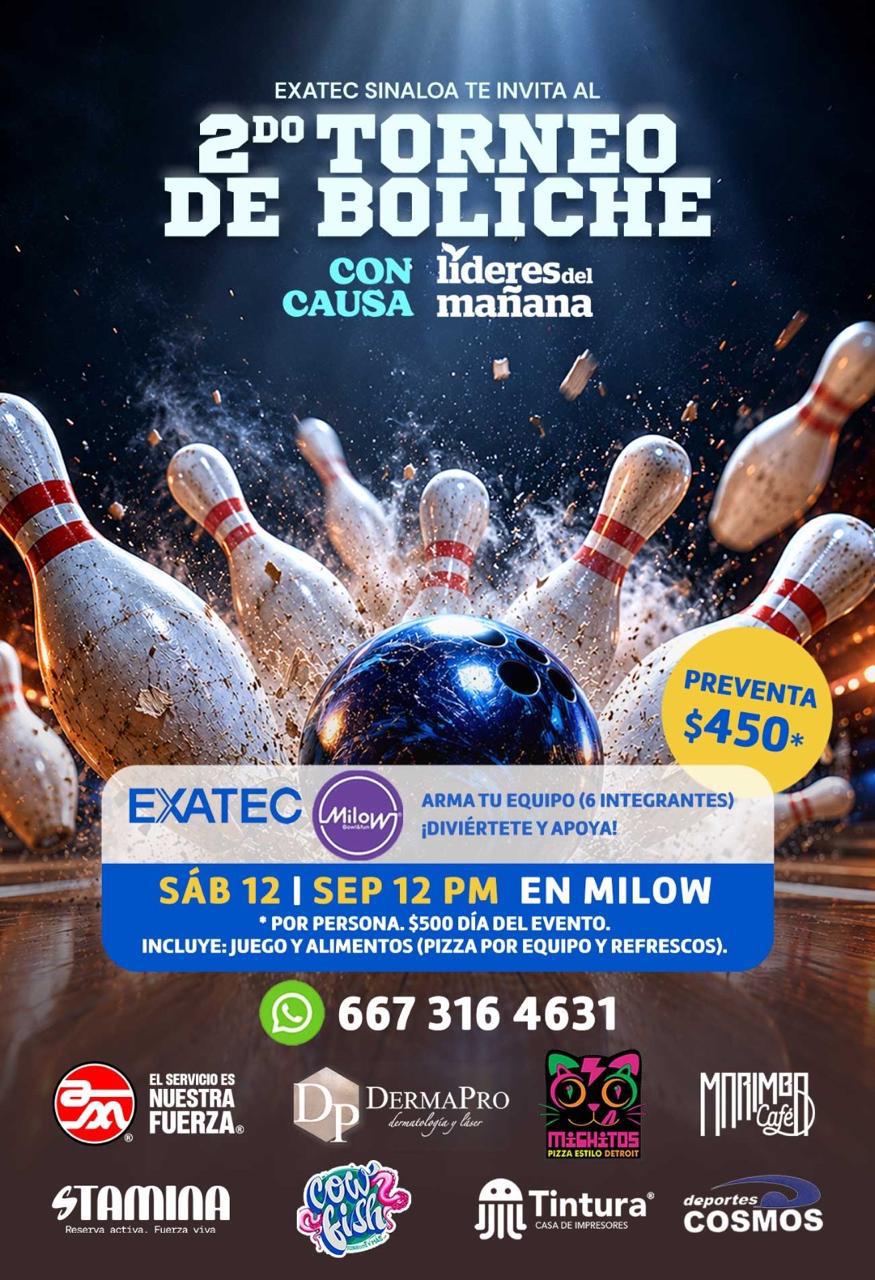 $!Invitan Exatecs a participar en la segunda edición del ‘Torneo de Boliche con Causa’