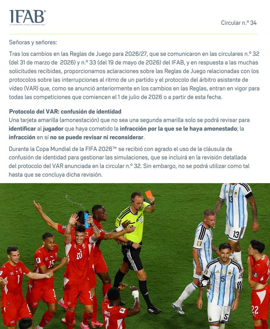 $!IFAB admite error en la expulsión de Breel Embolo ante Argentina