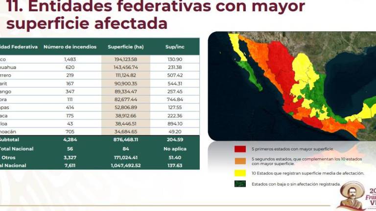 Según estadísticas de la Conafor, durante el 2023 hubo 43 incendios forestales en Sinaloa.