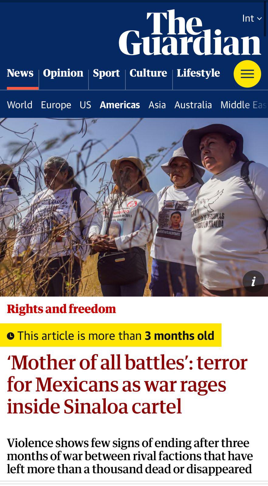 $!Portada del artículo publicado en el diario británico The Guardian.