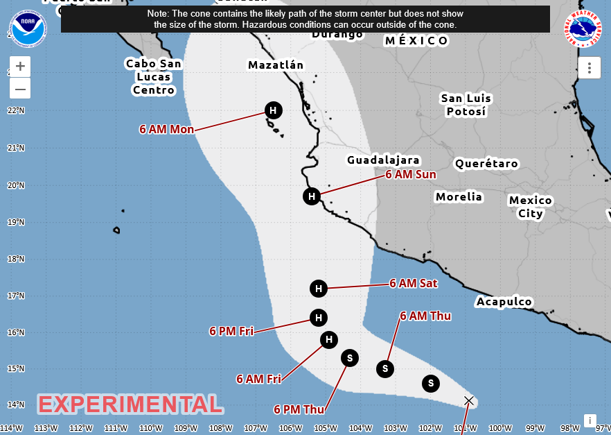 $!Se forma Depresión Tropical 20-E en el Pacífico mexicano; podría estar cerca de Sinaloa