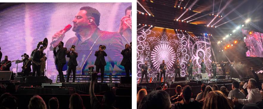 $!El concierto se celebró en el Michelob ULTRA Arena, del Mandalay Bay de Las Vegas, donde miles de fanáticos corearon los éxitos de la agrupación sinaloense.