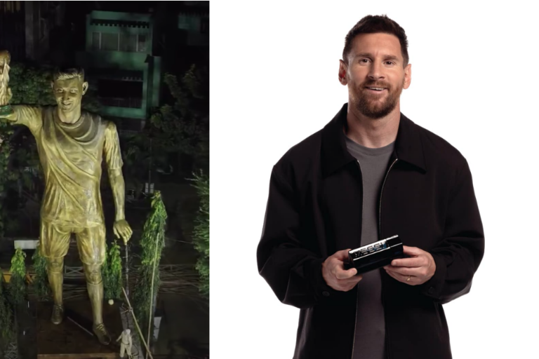 Lionel Messi tiene monumento en Calcuta.