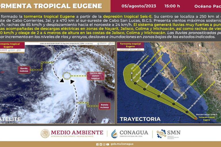 Se forma la tormenta tropical Eugene frente a costas de Jalisco