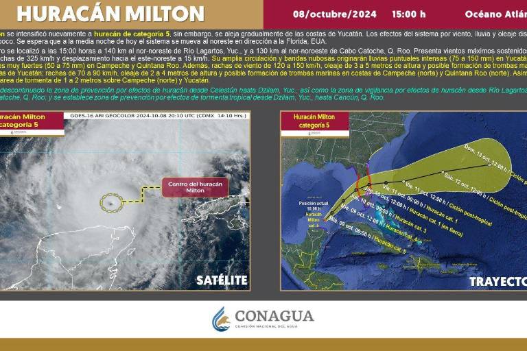 SRE llama a mexicanos en Florida a estar pendientes ante llegada de ‘Milton’