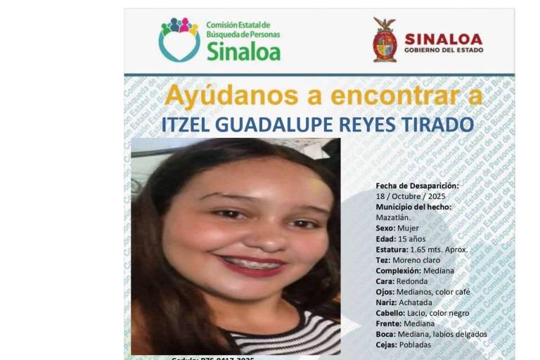Localizan con vida a Itzel Guadalupe, de 15 años, había desaparecido en Mazatlán
