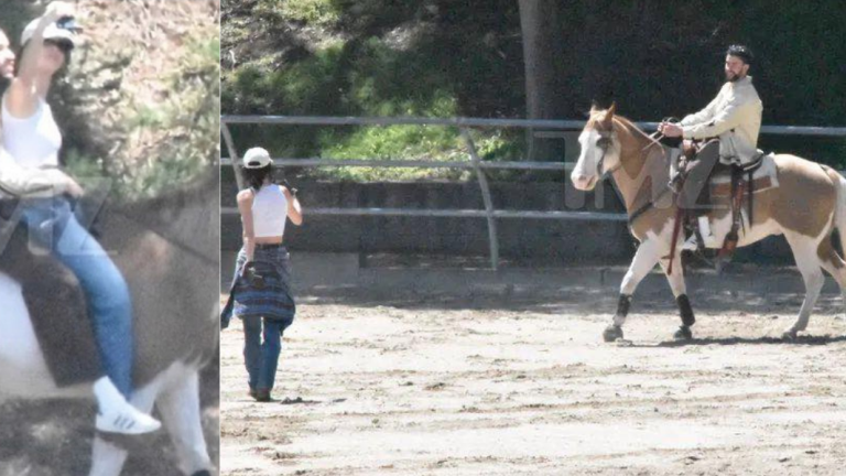 Bad Bunny y Kendall Jenner disfrutan de un día cabalgando.