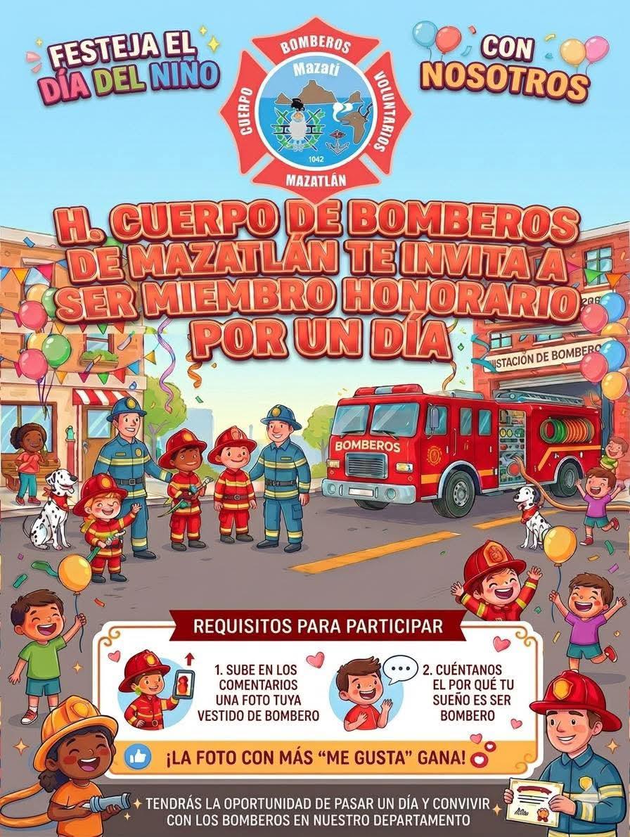 $!Invitan Cruz Roja y Bomberos Mazatlán a su festejo del Día del Niño