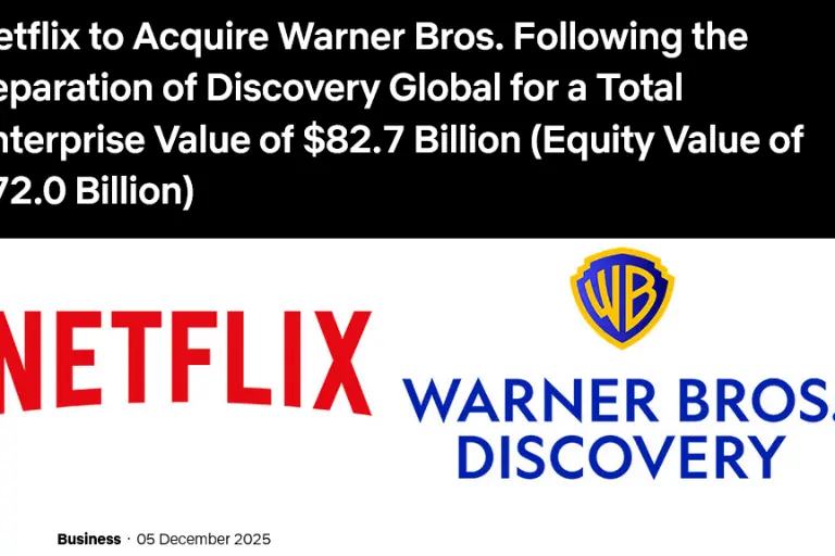 Netflix llega a acuerdo para la compra de Warner Bros., que incluye HBO