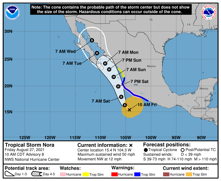 $!Sur de Sinaloa, bajo vigilancia por efectos de la tormenta tropical Nora